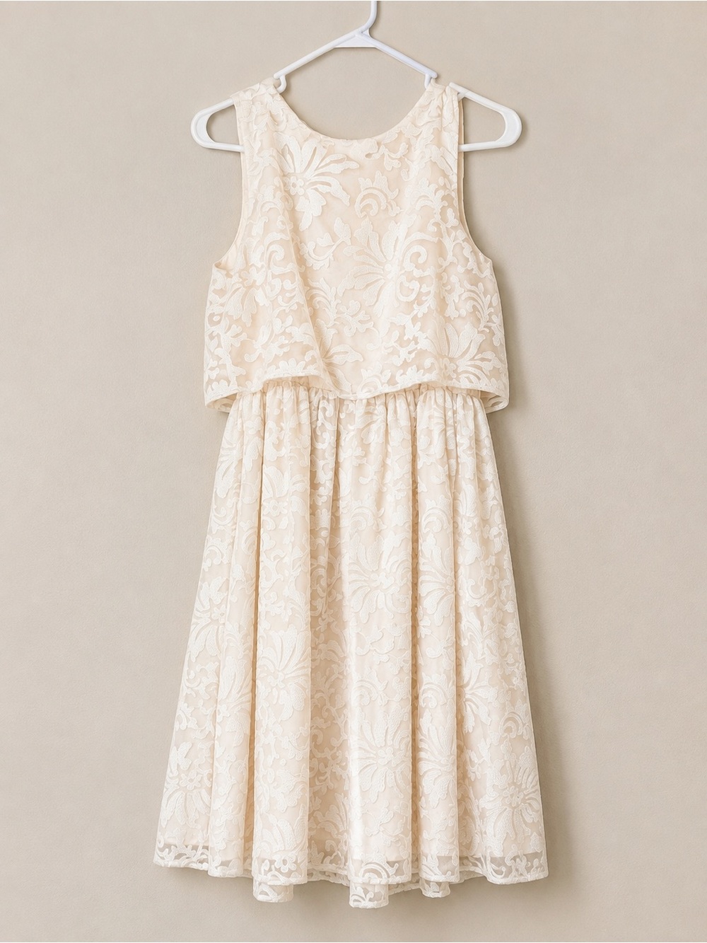 Alexandra Grecco x Anthropologie Magnolia Ivory Lace Capelet Dress Size 4